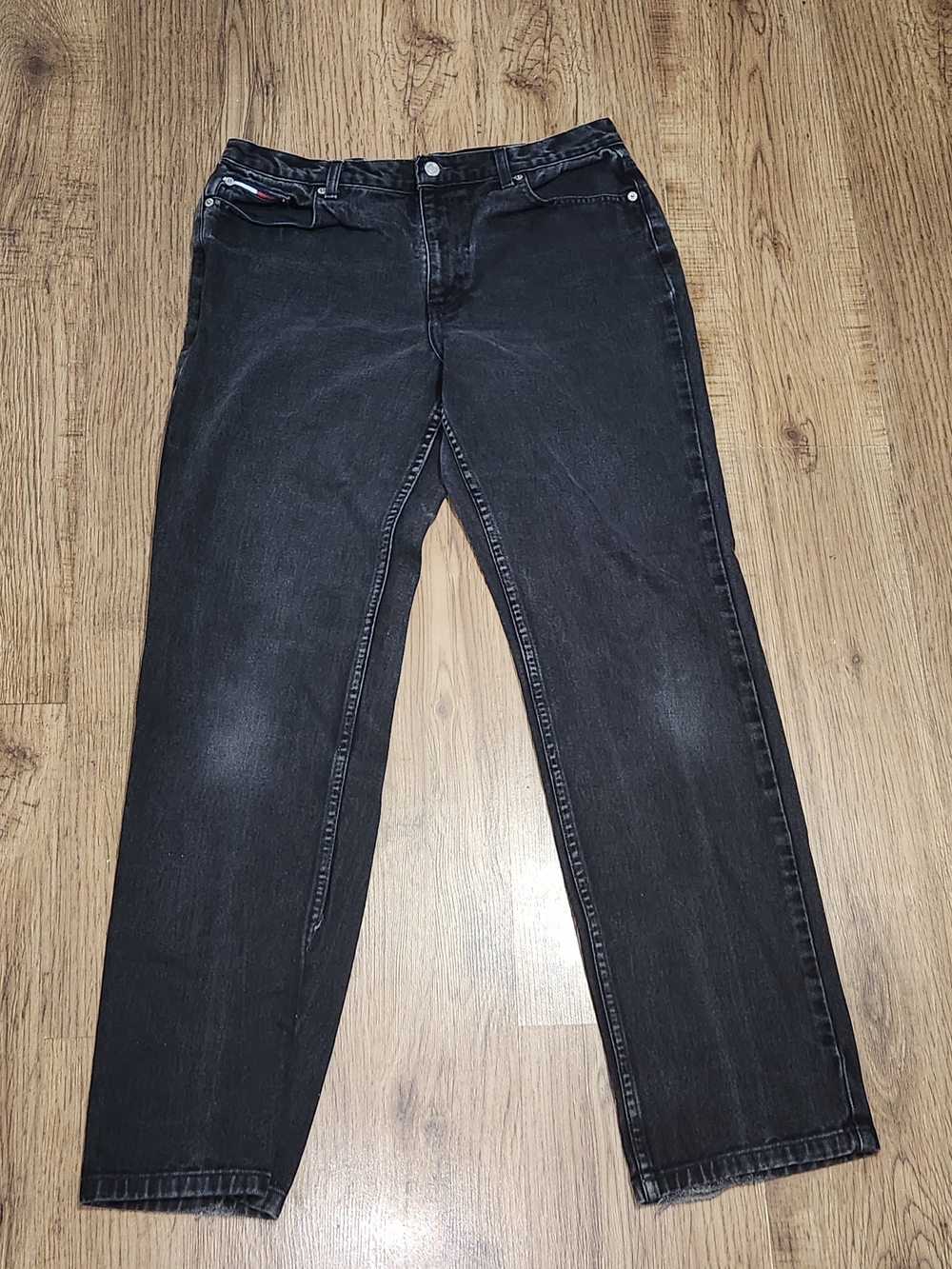 Tommy Hilfiger Women's Straight Leg Washed Black Jeans